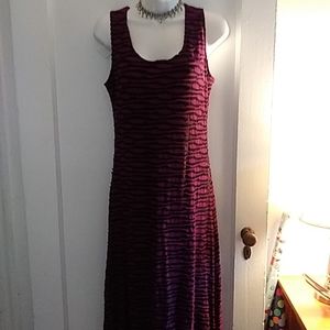 NWT Eci purple/black sleeveless maxi dress. Never worn. Size small.